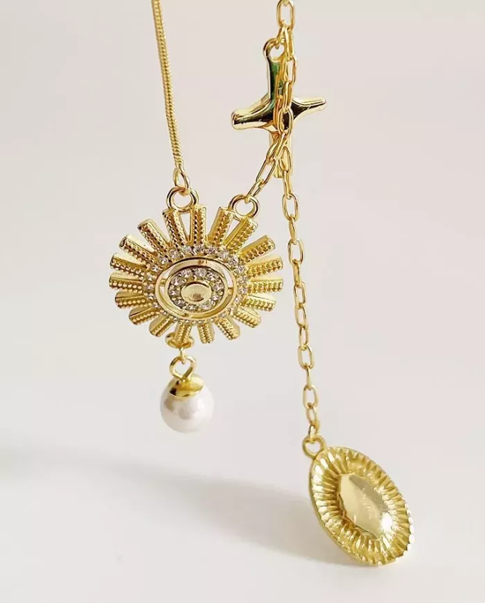 Collier en argent 925 avec perle de nacre et zircon – Élégance et éclat