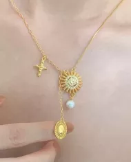 Collier en argent 925 avec perle de nacre et zircon – Élégance et éclat