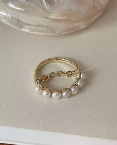 Bague ajustable en argent 925 - Perles et zirconiums| Élégance