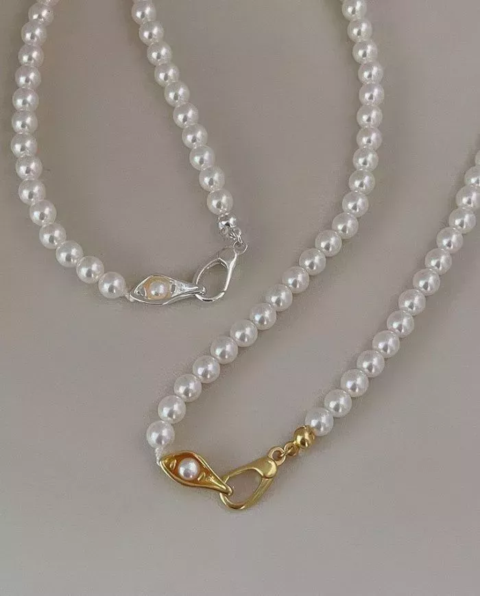 Collier Aphrodite – Perles Nacrées & Argent | Élégance Intemporelle