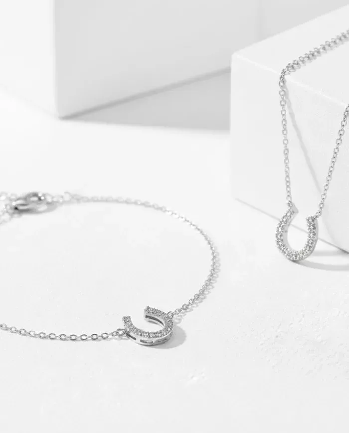 Coffret Chance Éternelle – Collier & Bracelet Fer à Cheval en Argent 925