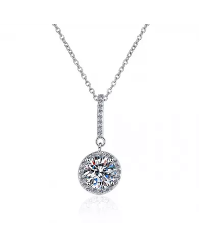 Collier pendentif zirconium scintillant en argent sterling