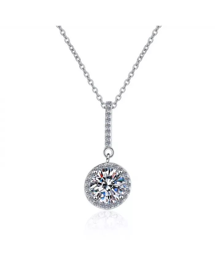 Collier pendentif zirconium scintillant en argent sterling