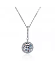 Collier pendentif zirconium scintillant en argent sterling