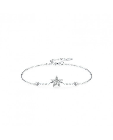 Bracelet en Argent avec Étoile et Pierres d'Oxyde de Zirconium