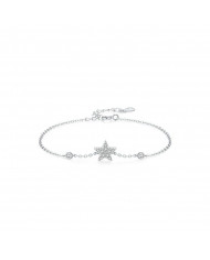 Bracelet en Argent avec Étoile et Pierres d'Oxyde de Zirconium