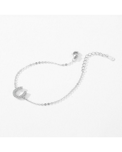 Bracelet Porte-Bonheur en Argent avec Fer à Cheval