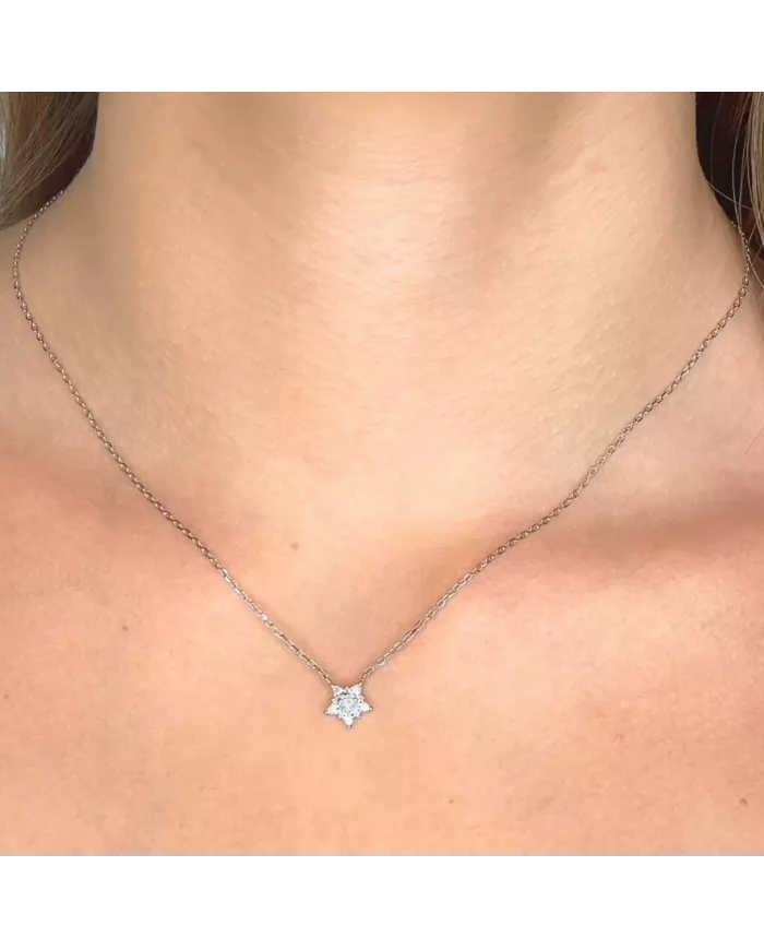Collier Étoile en Argent avec Zirconium Étincelant