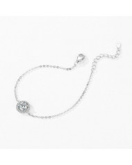 Bracelet Solitaire Éclatant en Argent avec Cristal Central