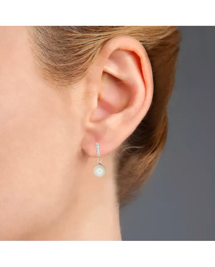 Boucles d'oreilles en argent avec perles nacrées – Élégance subtile