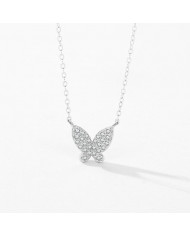 Collier Papillon en Argent avec Zircons – Bijou Élégant et Féminin
