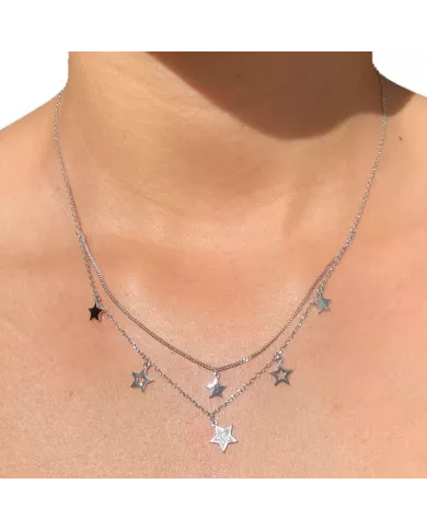 Collier Étoiles en Argent Rhodié ou Plaqué Or – Bijou Céleste Élégant