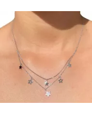 Collier Étoiles en Argent Rhodié ou Plaqué Or – Bijou Céleste Élégant