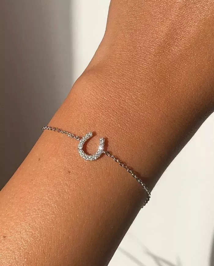 Bracelet Porte-Bonheur en Argent avec Fer à Cheval