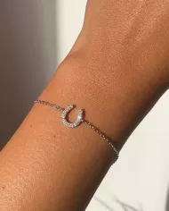 Bracelet Porte-Bonheur en Argent avec Fer à Cheval