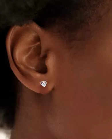 Boucles d’oreilles Cœur Éclatant en argent | Brillance et élégance