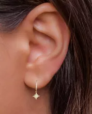 Boucles d'Oreilles Étoile Polaire en Argent ou Plaqué Or.