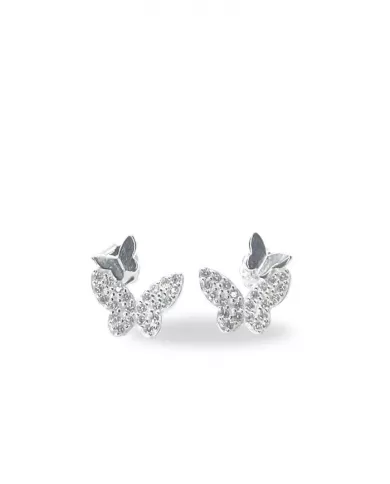 Boucles d'Oreilles Papillon Éclatant en Argent - Symbole de Liberté