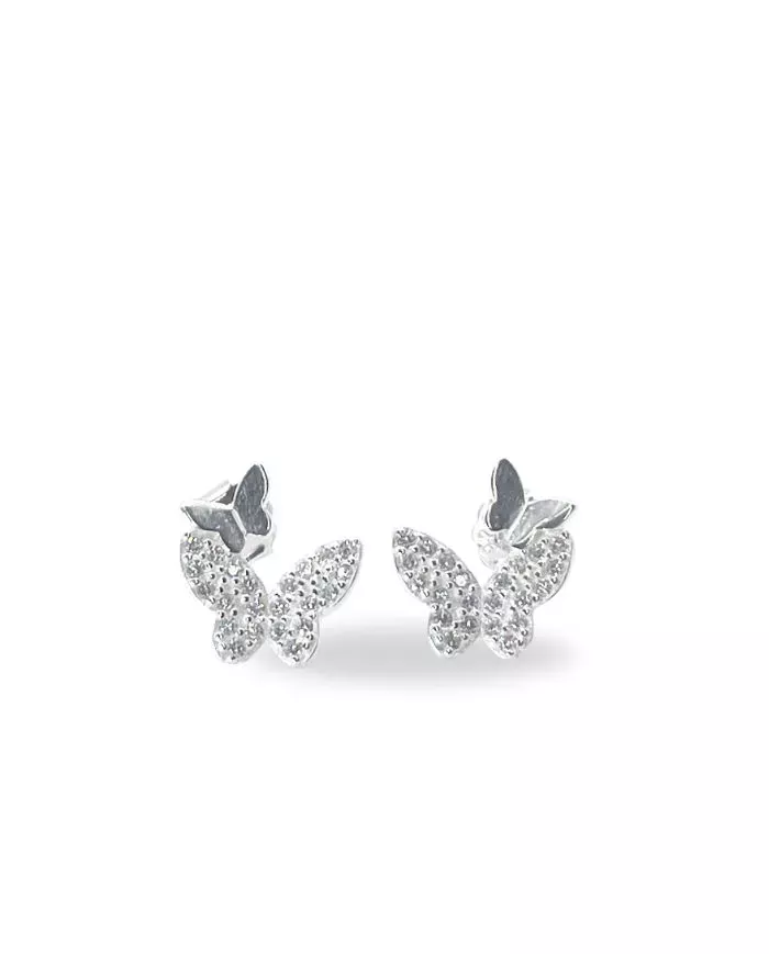 Boucles d'Oreilles Papillon Éclatant en Argent - Symbole de Liberté