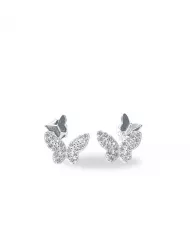 Boucles d'Oreilles Papillon Éclatant en Argent - Symbole de Liberté