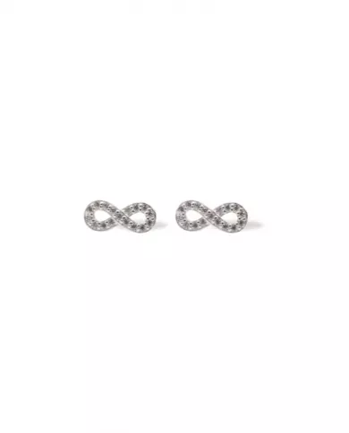 Boucles d'Oreilles Infini en Argent et Zirconium – Symbole d'Éternité