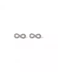 Boucles d'Oreilles Infini en Argent et Zirconium – Symbole d'Éternité