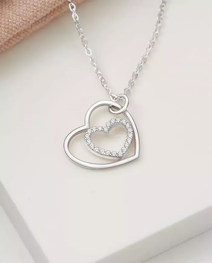Collier Cœur en Argent avec Pierres en Zirconium - Élégance et Amour
