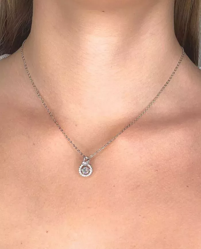 Collier Cœur Éternel en Argent avec Zircon Étincelant