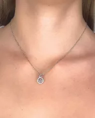 Collier Cœur Éternel en Argent avec Zircon Étincelant