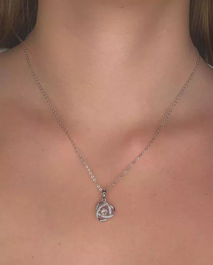 Collier Éclat Infini en Argent avec Zircon - Élégance Éternelle