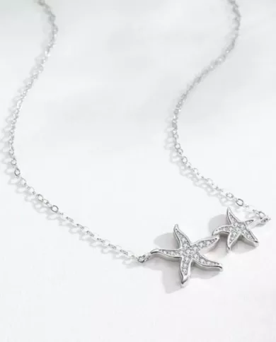 Collier en Argent avec Deux Étoiles de Mer - Élégance Maritime