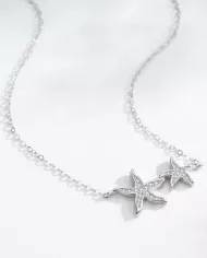 Collier en Argent avec Deux Étoiles de Mer - Élégance Maritime