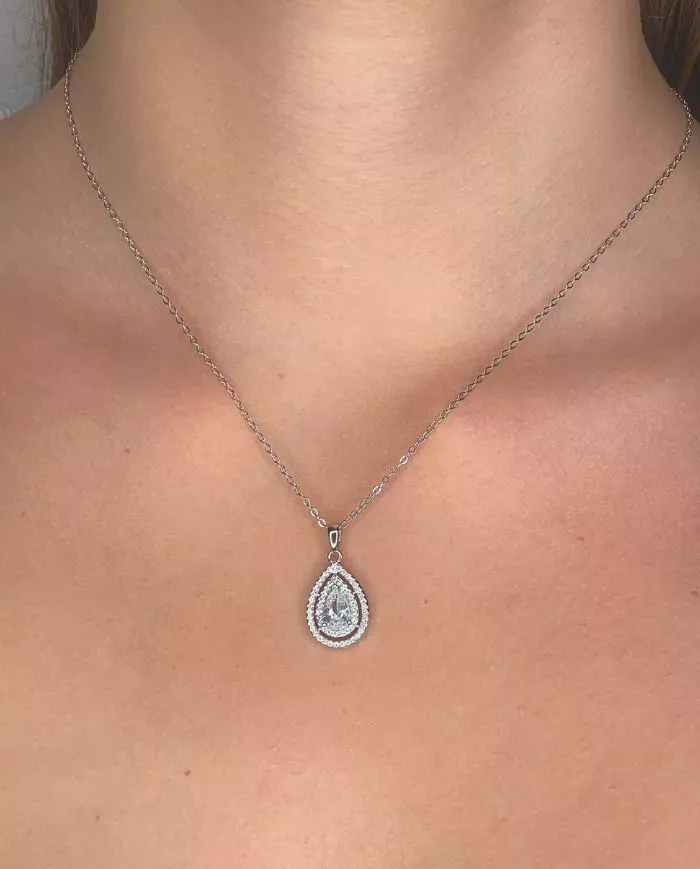 Collier Larme d’Éclat en argent | Élégance et brillance intemporelle