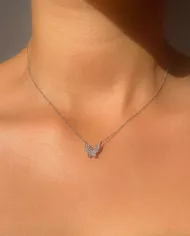 Collier Papillon en Argent avec Zircons – Bijou Élégant et Féminin