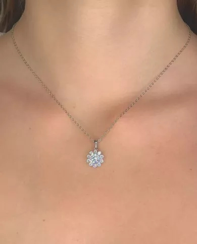 Collier Véra en argent avec zirconium | Design éclatant et raffiné