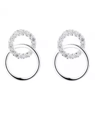 Boucles d'Oreilles Cercles Entrelacés en Argent - Élégance Éternelle