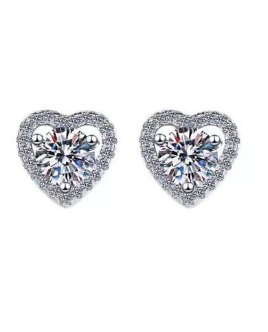 Boucles d’oreilles Cœur Éclatant en argent | Brillance et élégance