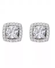 Boucles d'Oreilles Halo en Argent et Zirconium – Éclat et Élégance