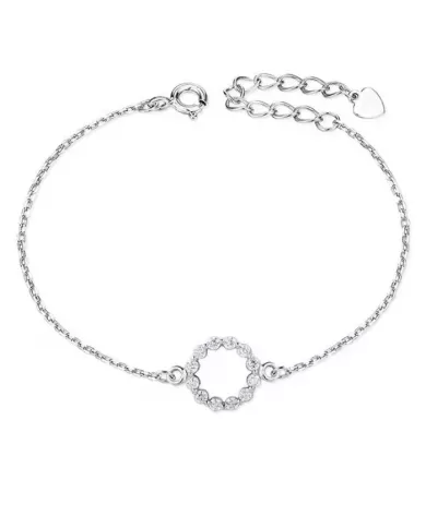 Bracelet en Argent 925 avec Anneau Scintillant en Zirconium
