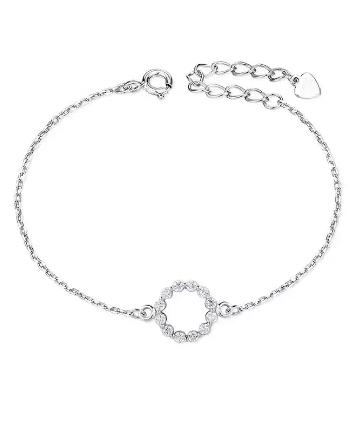 Bracelet en Argent 925 avec Anneau Scintillant en Zirconium