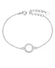 Bracelet en Argent 925 avec Anneau Scintillant en Zirconium