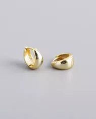 Boucles d'Oreilles Créoles Épaisses en Argent Plaqué Or