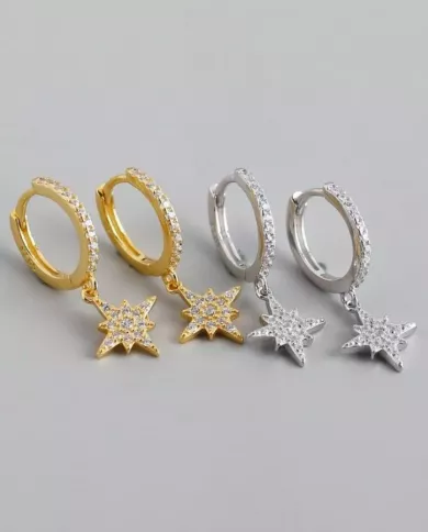 Boucles d'Oreilles Étoile Polaire en Argent ou Plaqué Or.