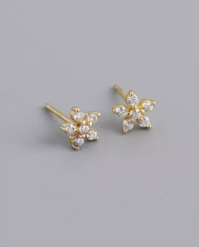 Boucles d'Oreilles Fleur en Argent et Zirconium – Élégance et Éclat
