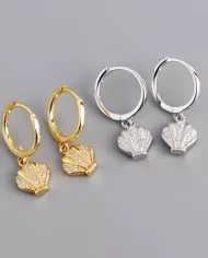 Boucles d'Oreilles Coquillage en Argent ou Plaqué Or – Élégance Marine