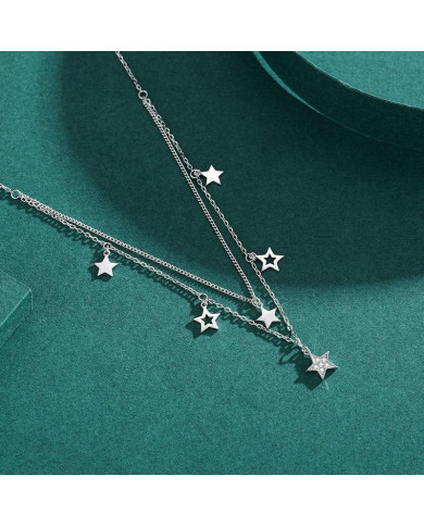 Collier Étoiles en Argent Rhodié ou Plaqué Or – Bijou Céleste Élégant