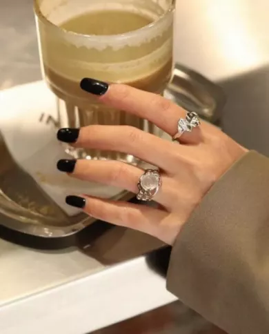 Bague Élégance Ondulée en Argent 925 Ajustable - Doré & Argenté