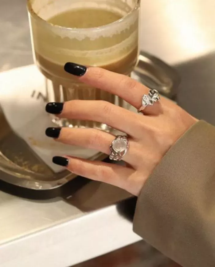 Bague Élégance Ondulée en Argent 925 Ajustable - Doré & Argenté