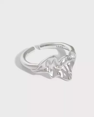 Bague Élégance Ondulée en Argent 925 Ajustable - Doré & Argenté