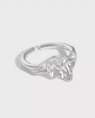 Bague Élégance Ondulée en Argent 925 Ajustable - Doré & Argenté